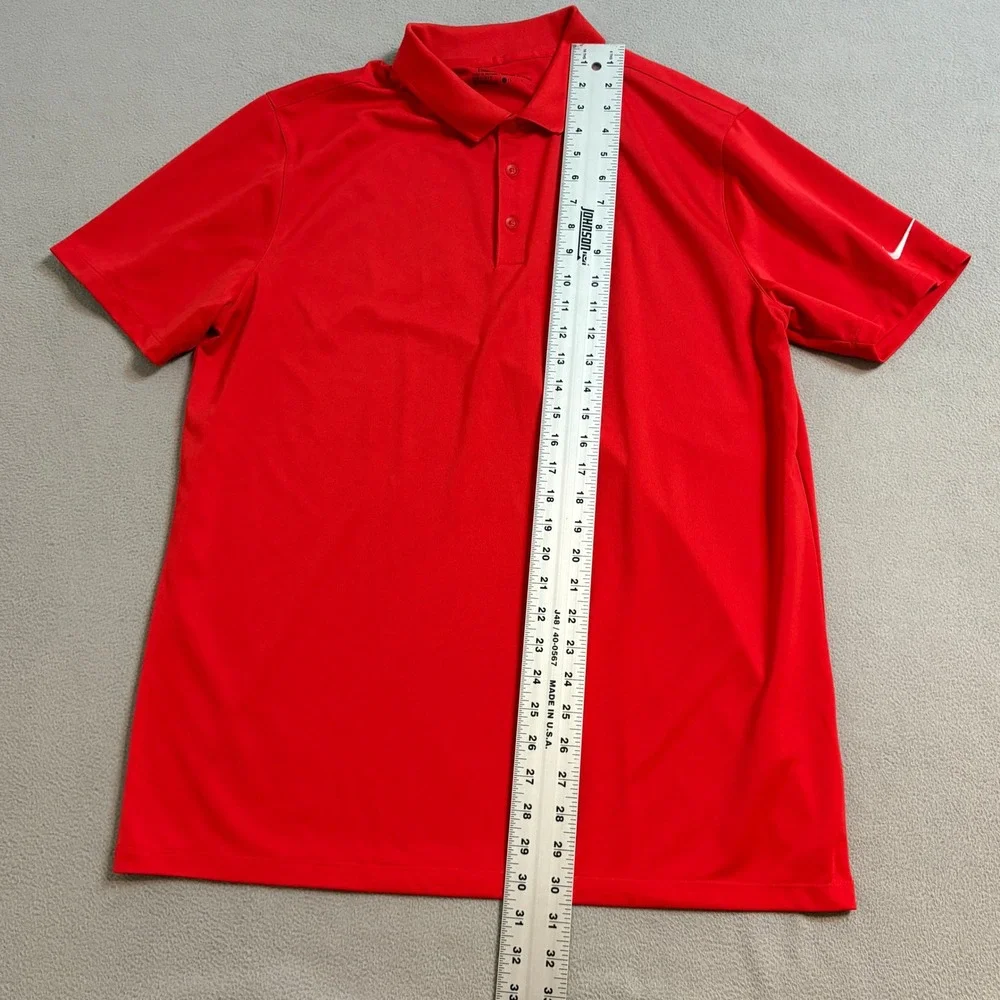 Nike Golf Mens Dri-FIT Short Sleeve Polo Shirt Red Standard Fit Large